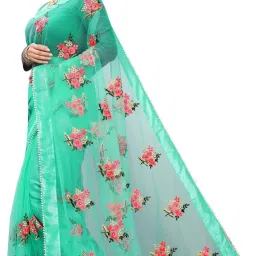 Embroidered Bollywood Net Saree-8