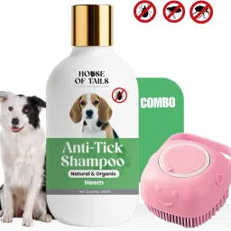 Anti Tick Pet Shampoo + Pink Bath Brush Flea and Tick, Anti-itching, Anti-microbial, Anti-parasitic Neem Dog, Cat Shampoo-image-77