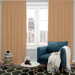 parda online Beige Polyster Solid 9ft Blackout Rod Pocket Window/Door (1 Pc)-picture-29