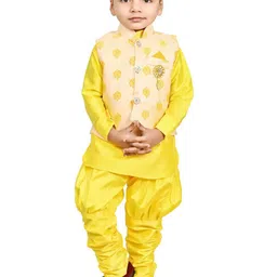 BAESD Boys Mandarin Collar Regular Pure Cotton Kurta with Churidar-image-76