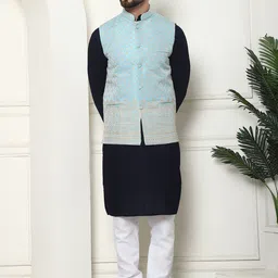 SOJANYA Regular Pure Cotton Straight Kurta with Churidar & Jacket Set-54