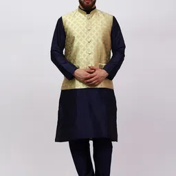 MAG Regular Kurta With Churidar & Nehru Jacket image 1