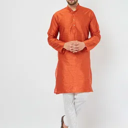 Armaan Ethnic Men Pure Silk Kurta with Churidar-image-76
