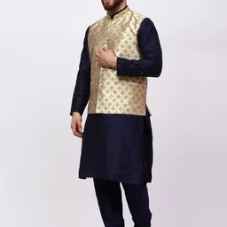 MAG Regular Kurta With Churidar & Nehru Jacket image 5