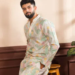 koshin Men Cotton Blend Kurta Pyjama Set-picture-40