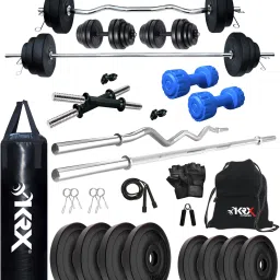30 kg PVC 30 KG COMBO 2 with Unfilled Punching Bag & PVC Dumbbells Home Gym Combo-image-53