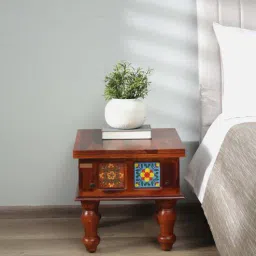 mudramark from pepperfry Siramika Sheesham Wood Bedside Table In Honey Oak Finish-picture-5