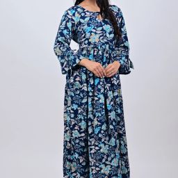 Printed Viscose Rayon Stitched Flared/A-line Gown-image-66