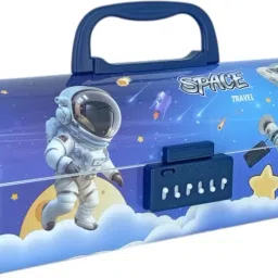 Most Popular & Trending Astronaut Print Password Protected Pencil Case With Suitcase Style Made From Heavy Quality For Boy & Girl RP1218(30) Art Plastic Pencil Box-5
