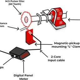 systems tech TM 802 Magnetic Pick-up Sensor with Panel Mount Digital Tachometer image 3