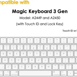 Saco Silicone Skin Keyboard Cover for iMac Magic M1 Chip Keyboard A2450 and Magic Keyboard with Touch ID A2449 (2021) Keyboard Skin image 2