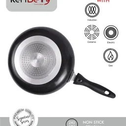 kenberry Signature Premium Granite Finish Induction Bottom Non Stick Fry Pan 24 cm diameter with Lid 2.5 L capacity image 3