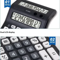 adoere CT-2000 Dual Display Desktop Powered by Solar & Battery, Enhanced with Soft Keys BasicCalculator image 2