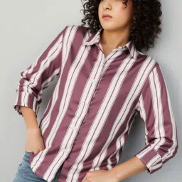 Women NA Fit Striped Slim Collar Casual Shirt-image-21