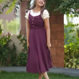 Women Maroon Dungaree-image-33