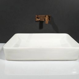 Premium Ceramic Washbasin With Waste Coupling & Pipe Set ) (24x13x5)(M-White) Table Top Basin-image-36