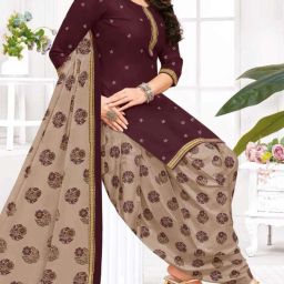 Unstitched Crepe Kurta & Patiyala Material Printed-image-88