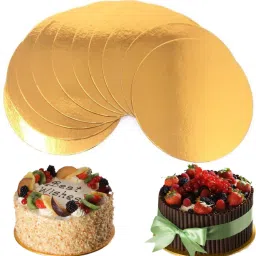Round Plain Cake Board (Gold, Pack of 10) Paper Cake Server-20