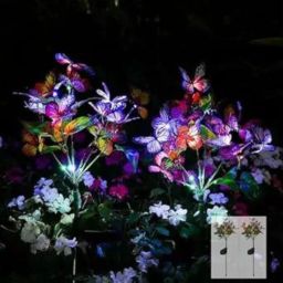 Homehop Solar Automatic Multicolour Butterfly Garden Lamp Flower Lights for Home Outdoor Smart Bulb-18