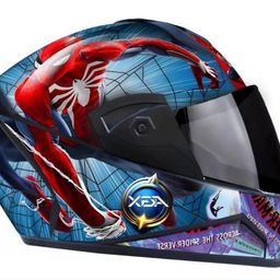 Fighter Spider HD Graphics with Anti UV PC Visor ABS Material Unisex (ZX-1) Motorbike Helmet-image-47