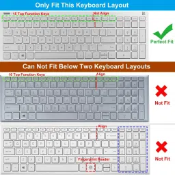 Saco Silicone Skin Keyboard Cover Compatible for HP 15s- Fq2627TU Series Laptop - launch year 2022 Keyboard Skin image 2