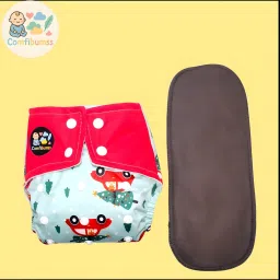 Reusable Cloth Diaper with 5-Layer Absorbent Charcoal Insert-image-66