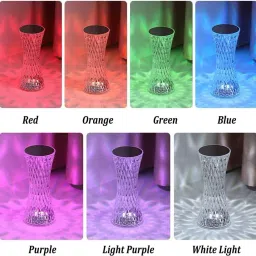 hsh fashion Touch Dimmable Table Light / Rose diamond table lamp Table Lamp (Multicolor) Night Lamp image 3