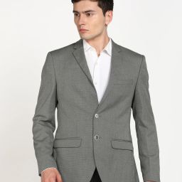 Men Self Design Single Breasted Formal Blazer-image-45