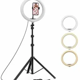 JAMMY ZONES Portable 10" Ring LED Light With 3 Brightness Mode Flash STAND TRIPOD 7ft J13 Ring Flash-picture-15