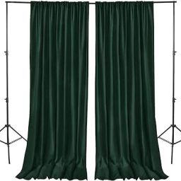 Vistook 4x12FT Decoration Backdrop Dark Green Curtain Drapes Backdrop Panels Background Reflector-picture-2