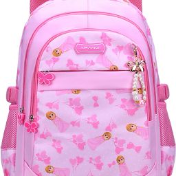 Schoolbag For Primary School Students,With Printed Design 7 - 12 Years (Pink) Waterproof School Bag-image-13