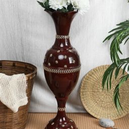Iron Flower Vase Home Decoration Flower Pot Room Decor Metal Stand | ADC7 Cast Iron Vase-image-52