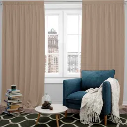 parda online Hazelnut Brown Polyster Solid 5ft Blackout Rod Pocket Window/Door (2 Pc)-picture-32