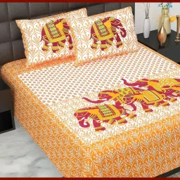 240 TC Cotton Double Jaipuri Prints Flat Bedsheet-picture-15