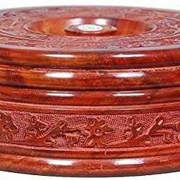 Chapati/Roti Hot Box in Sheesham Wood - Casseroles for Kitchen Dabba Case Server Tableware Serveware Serve Casserole-image-63