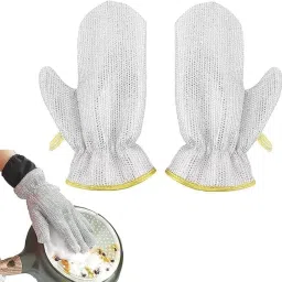Dishwashing Hand Gloves Wire Waterproof Reusable Cleans Dishes Pots, Pans Sinks Wet and Dry Glove Set-image-64