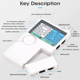 LipiWorld Remote Cable Tester, 4 in 1 Remote RJ11 RJ45 USB BNC LAN Network Cable Tester Network Interface Card image 4