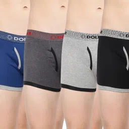 dollar bigboss Pack of 5 Combed Cotton Contoured Pouch Support Solid Men Trunk-picture-2