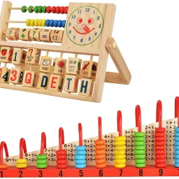 Wooden Calculation Shelf+Abacus Frame(Combo)Stacking Counting learning for kids-8