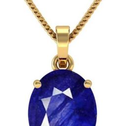 Blue Sapphire Locket Pendant (Nilam/Neelam) Rashi Ratan Gemstone for Men/Women Stone Pendant-image-3