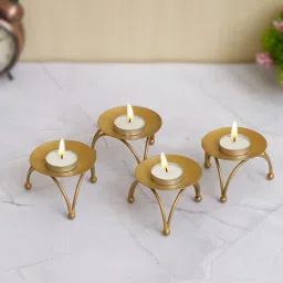ecraftindia Iron Table Diya Set image 3