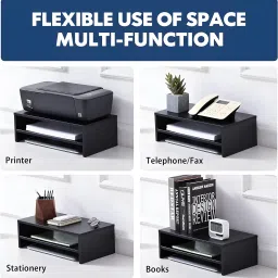 Dime Store Wooden Monitor Stand with Storage Organizer For Desk, Tables, Office Solid Wood Computer Desk-6