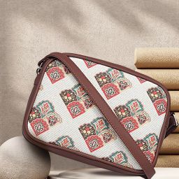 White Women Sling Bag for women Handmade Bags for Females Vegan Leather and Indian Fabric-image-70