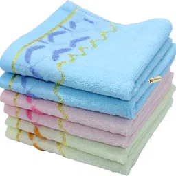 Khillayox Cotton Printed Small Size 400 GSM Super Absorbent Face Towels for Women & Kids ["Multicolor"] Handkerchief-image-3