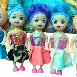 Fashion Dolls for Girls – Pack of 5 Small Cute Mini Dolls with Stylish Dresses-39