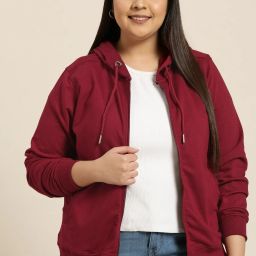Women Full Sleeve Solid Hooded Sweatshirt-image-6