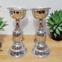 Brass4.3 Inch Plain Diya For Home Pooja Decore K4497 Brass (Pack of 2) Table Diya-image-88