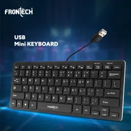 Frontech Membrane Keys Wired Mini Keyboard | 78 Keys | USB Plug & Play | Ergonomic Design Wired USB Standard Desktop Keyboard Compatible with Desktop, Laptop, Mac stand support,KB-0041 Mini Keyboard | 78 Membrane Keys | USB Plug & Play | Ergonomic Design image 2