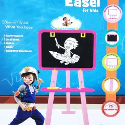5 in 1 Dual Side Eazel Board For Educational Learning Board( multicolour )-42