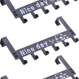 Over the Door Hook Rack Hanger for Clothes, Towels, Bags – 6 Hooks, Metal Steel Shirt Pack of 3 Hangers For Shirt-image-99